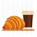 Icona rappresentante un croissant e un caffè.
